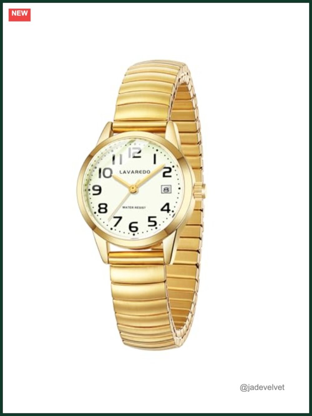 Gold Watch for Women Stainless Steel Expansion Band Quartz Waterproof 30M